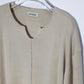 nakedgauge - KEY-NECK PULLOVER - GREIGE
