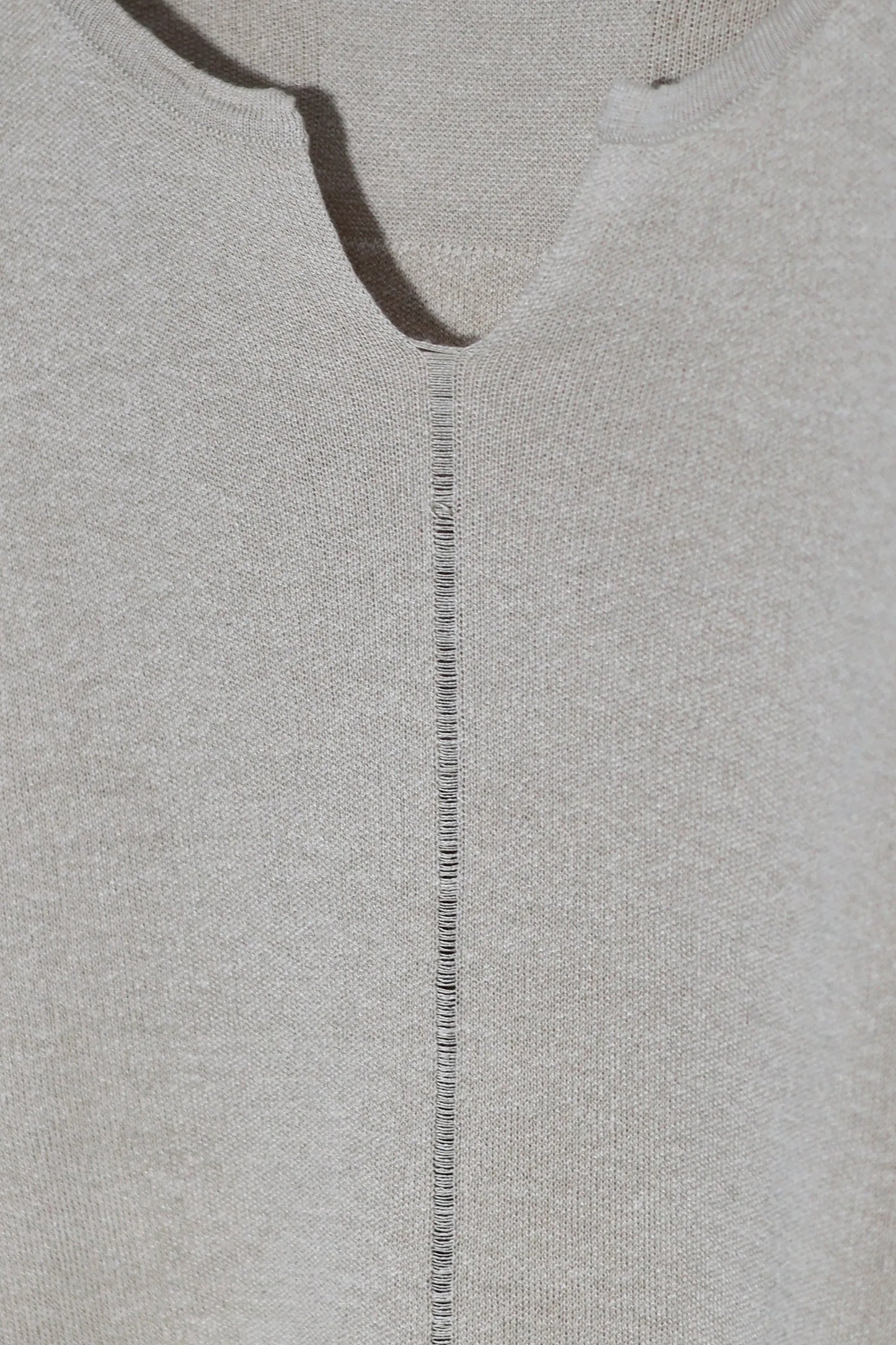 nakedgauge - KEY-NECK PULLOVER - GREIGE