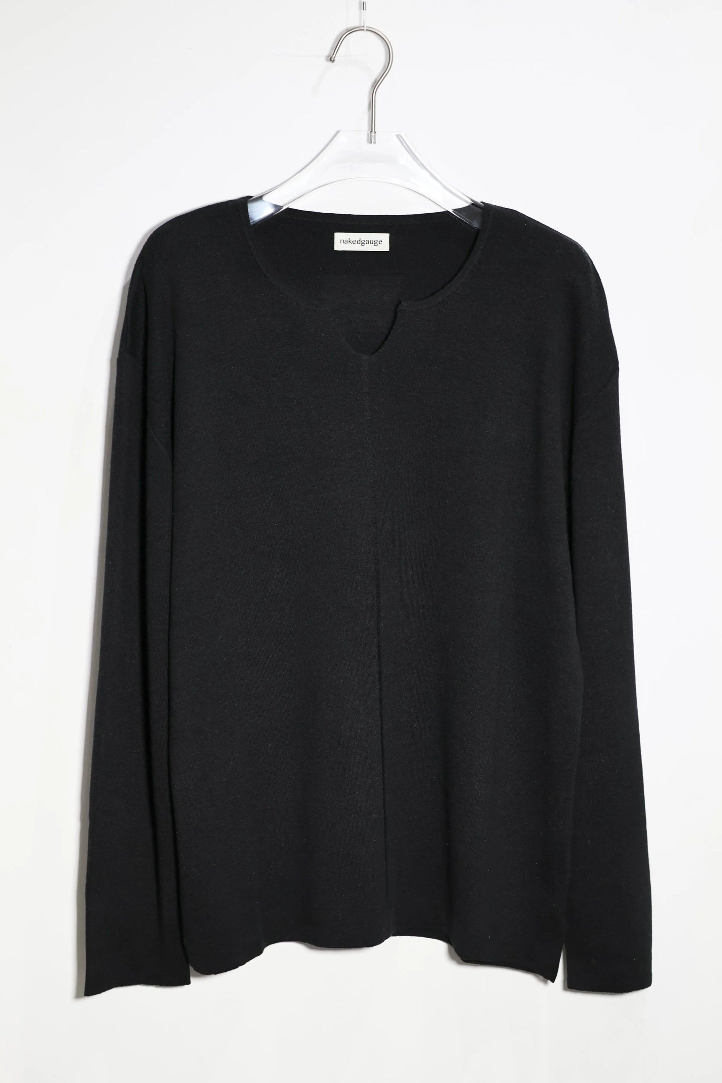 nakedgauge - KEY-NECK PULLOVER - BLACK
