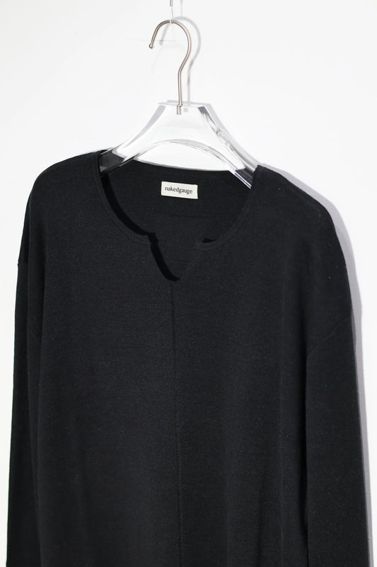 nakedgauge - KEY-NECK PULLOVER - BLACK