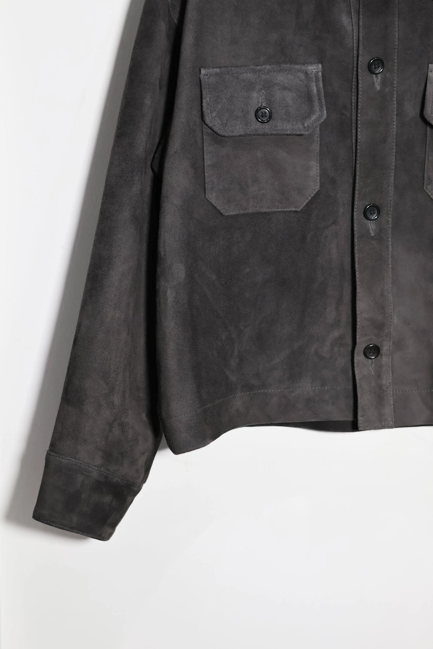 nakedgauge - GOAT SUEDE CPO JACKET - GRAY