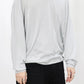 house of naked - SILK × CASHMERE V-NECK CREWNECK KNIT - LIGHT GRAY