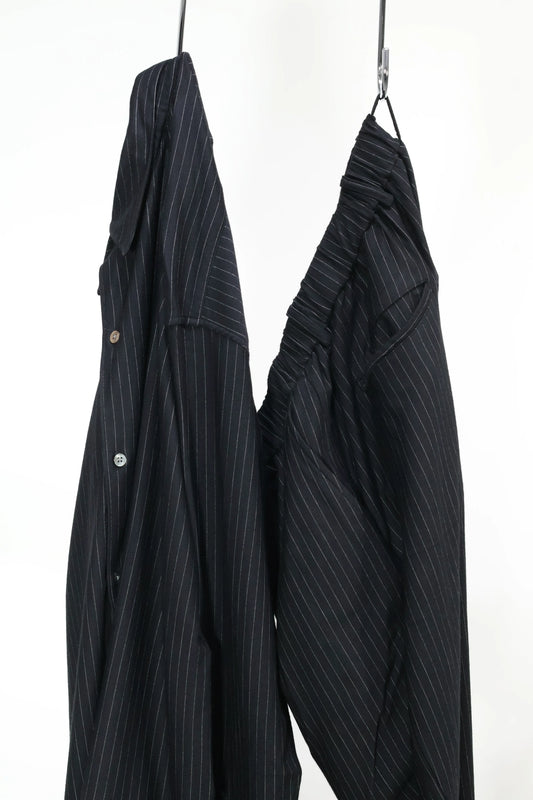 KANEMASA PHIL. - 36G Wool Fulling Ideal Shirt - BLACK DYE