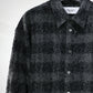 JOHN MASON SMITH / JANE SMITH - COTTON FLANNEL NEEDLE PUNCH OVERSIZED REGULAR COLLAR SHIRTS - GRAY