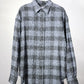 JOHN MASON SMITH / JANE SMITH - COTTON FLANNEL NEEDLE PUNCH OVERSIZED REGULAR COLLAR SHIRTS - SAX