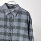 JOHN MASON SMITH / JANE SMITH - COTTON FLANNEL NEEDLE PUNCH OVERSIZED REGULAR COLLAR SHIRTS - SAX