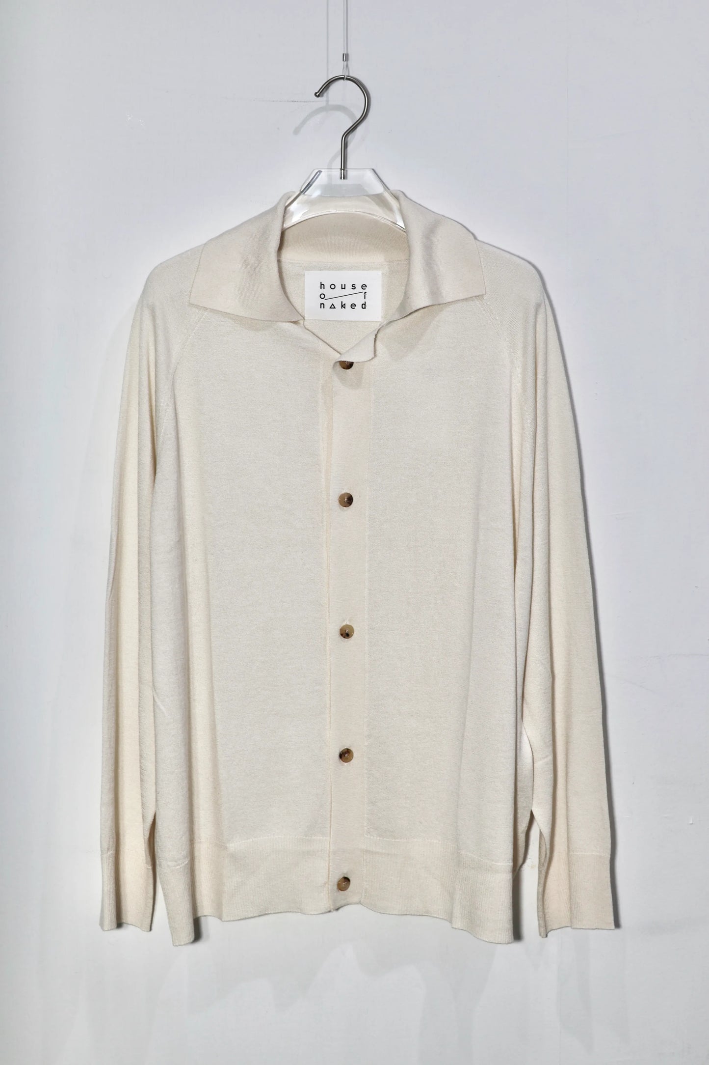 house of naked - SILK × CASHMERE CARDIGAN I - RAW WHITE