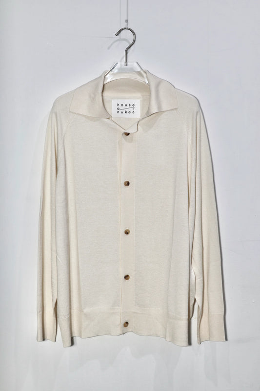 house of naked - SILK × CASHMERE CARDIGAN I - RAW WHITE
