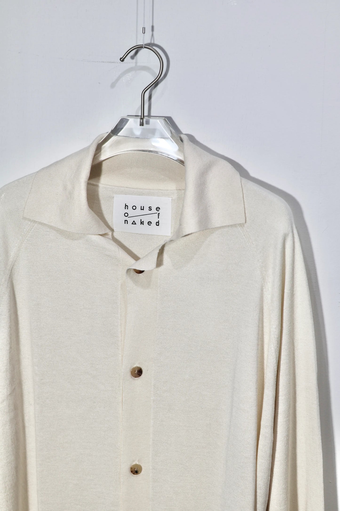 house of naked - SILK × CASHMERE CARDIGAN I - RAW WHITE