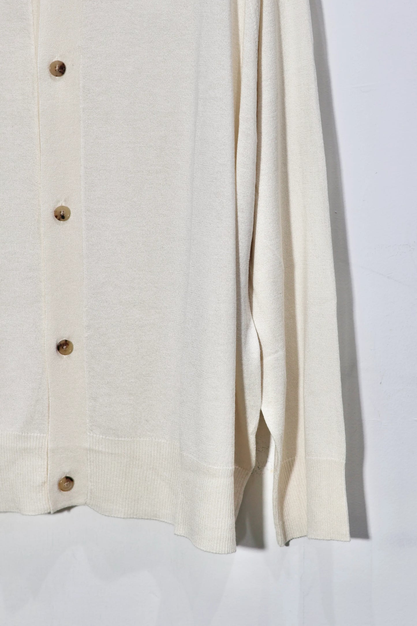 house of naked - SILK × CASHMERE CARDIGAN I - RAW WHITE