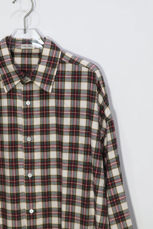 INSCRIRE - Check Wrap Shirt - RED × WHITE