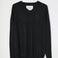 house of naked - SILK × CASHMERE V-NECK CREWNECK KNIT - BLACK