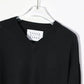 house of naked - SILK × CASHMERE V-NECK CREWNECK KNIT - BLACK