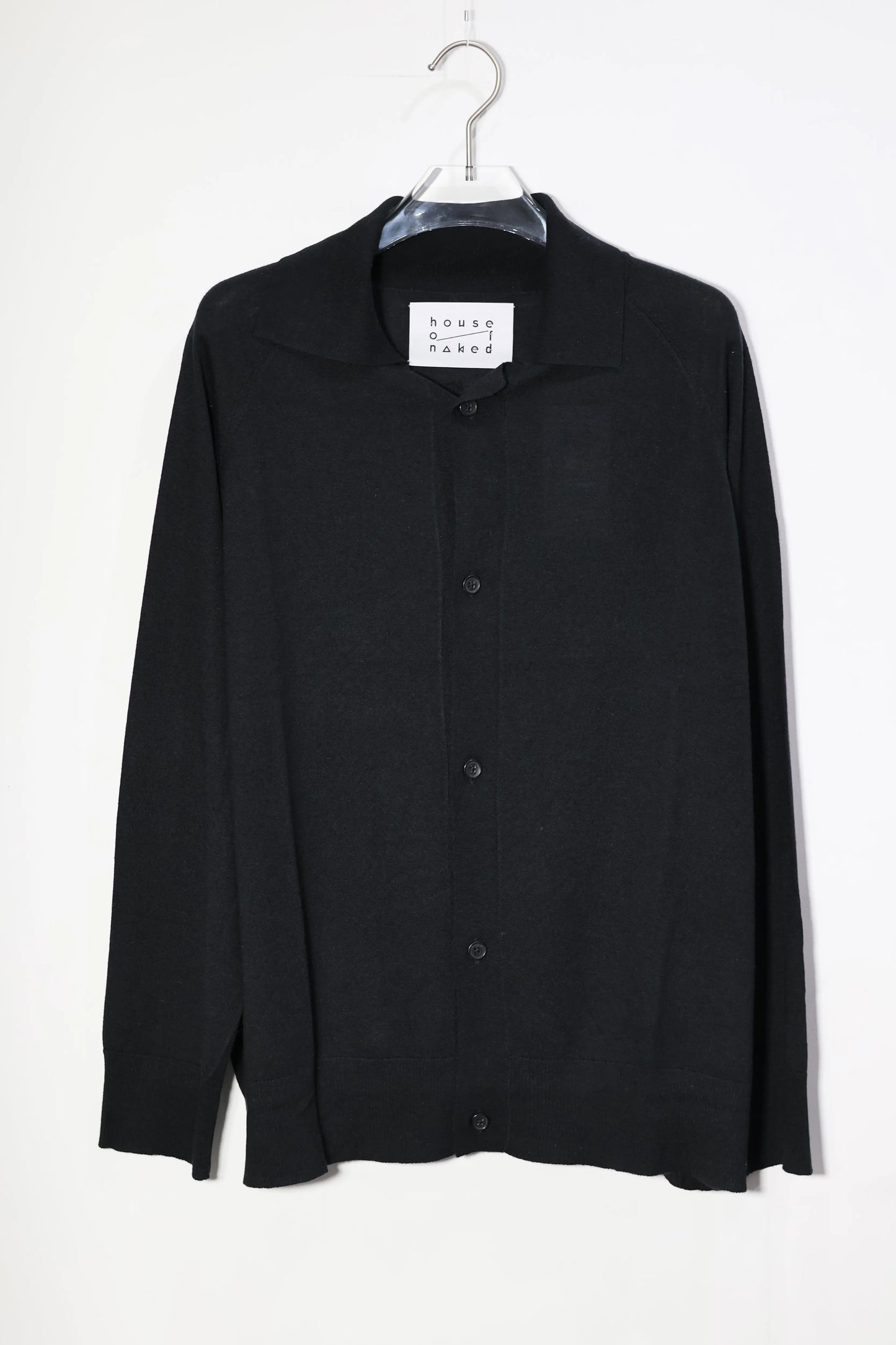 house of naked - SILK × CASHMERE CARDIGAN I - BLACK