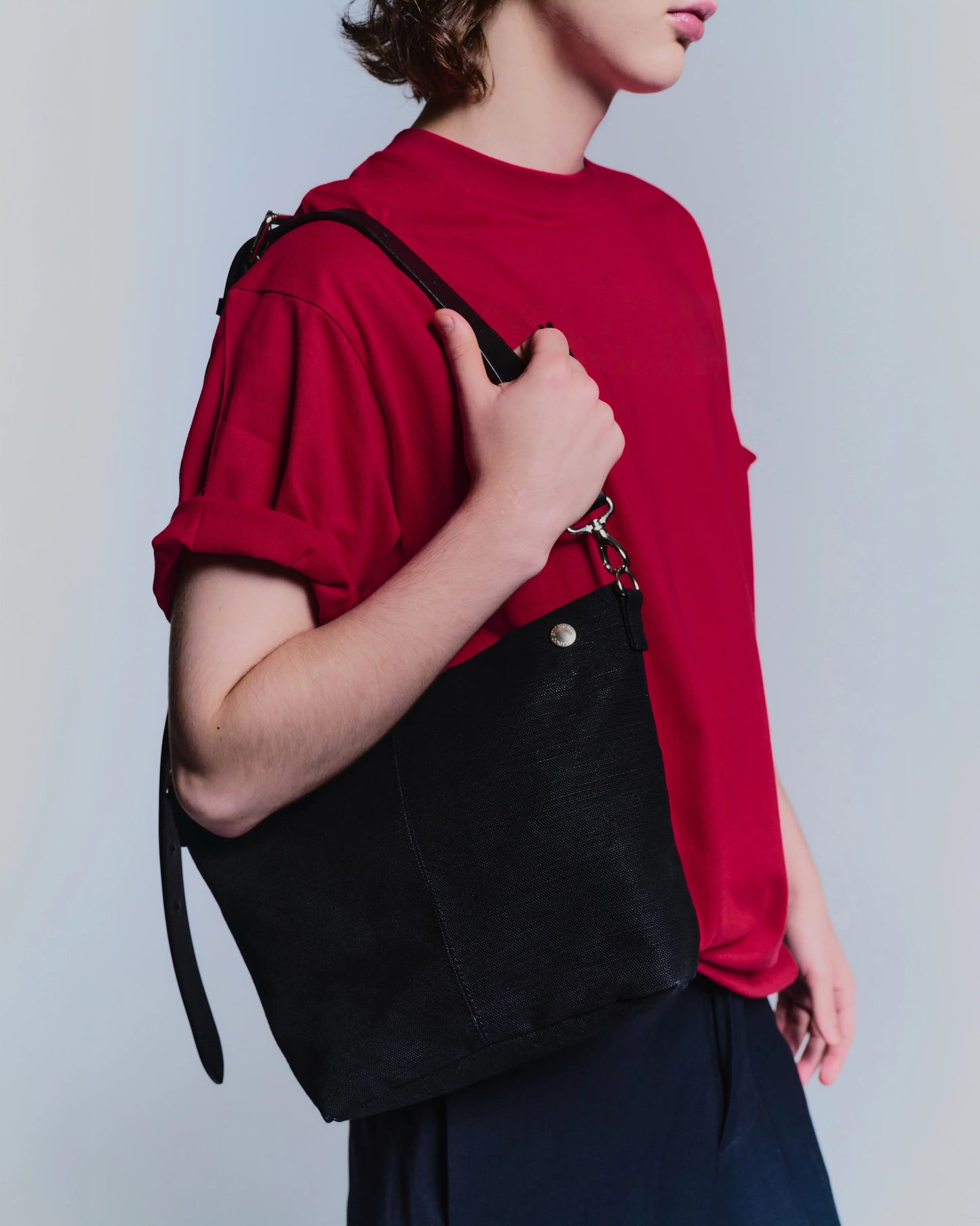 SimplyComplicated - JUTE CANVAS MINI BAG - BLACK