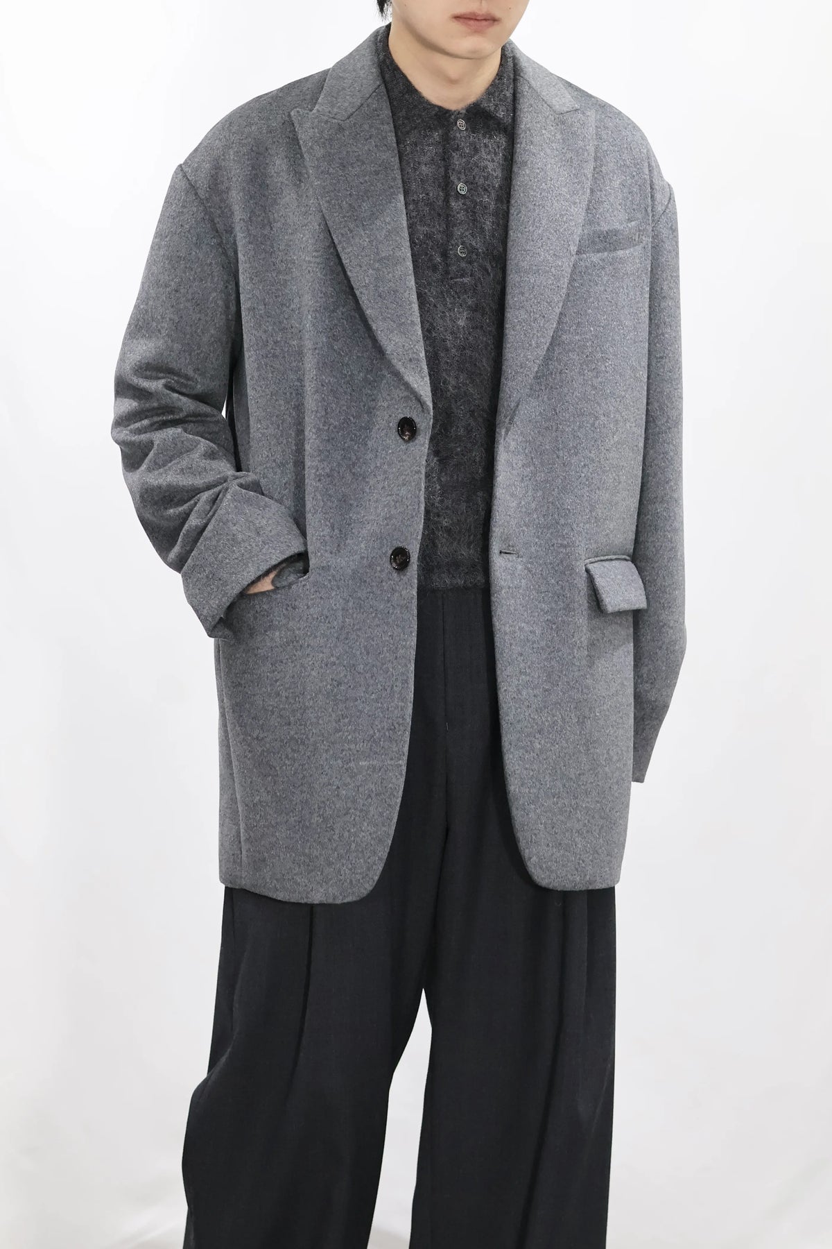 INSCRIRE - Cashmere Over Jacket - GREY