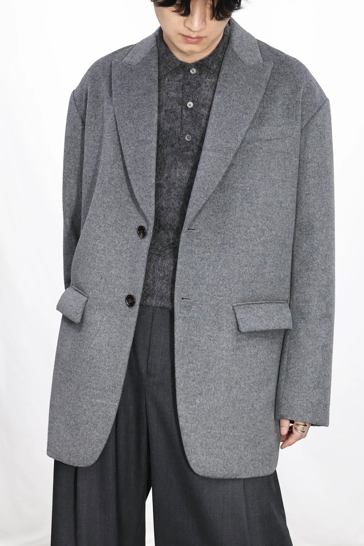 INSCRIRE - Cashmere Over Jacket - GREY