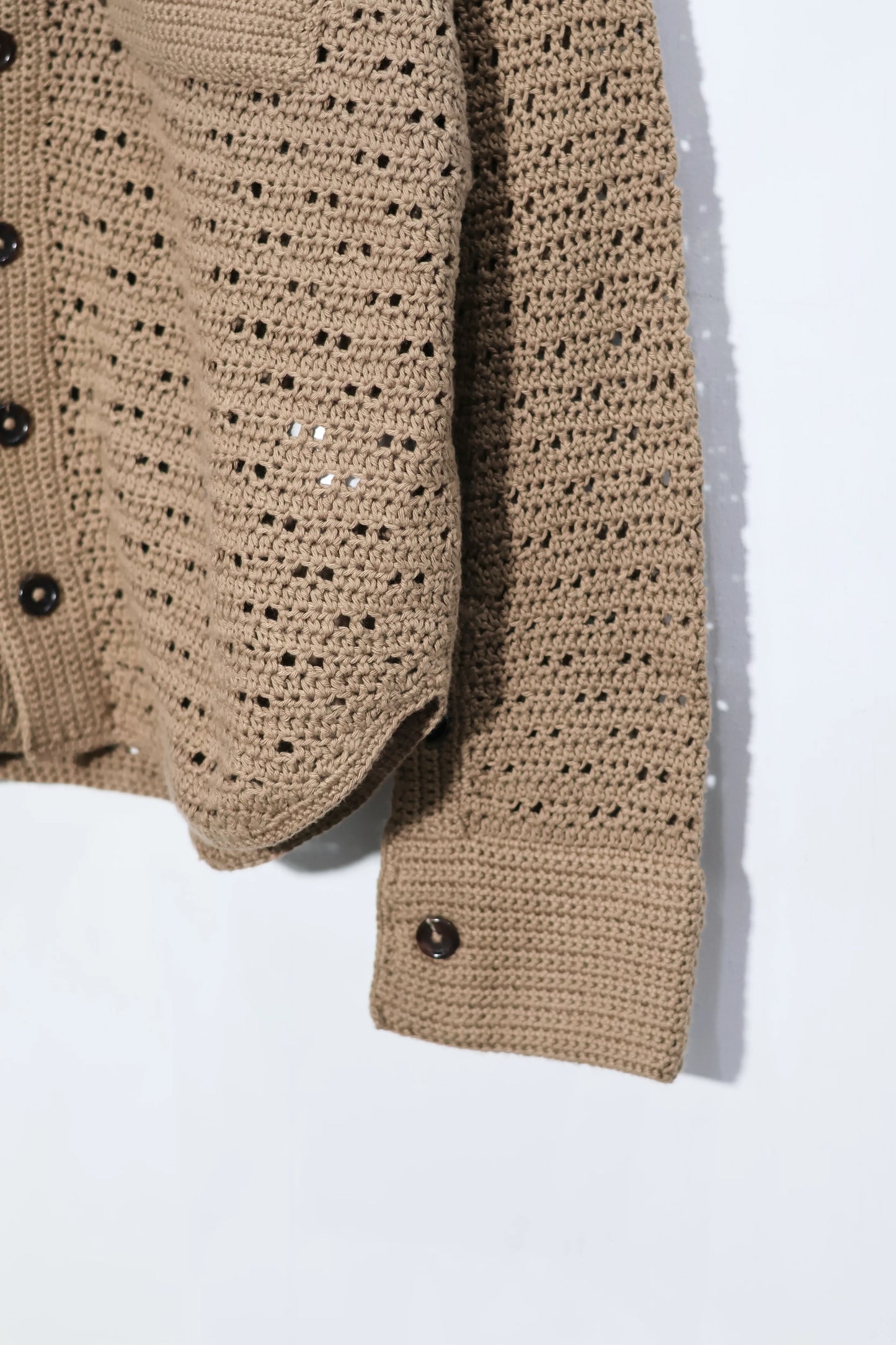 nakedgauge - HAND KNITTING MESH SHIRT - GREIGE