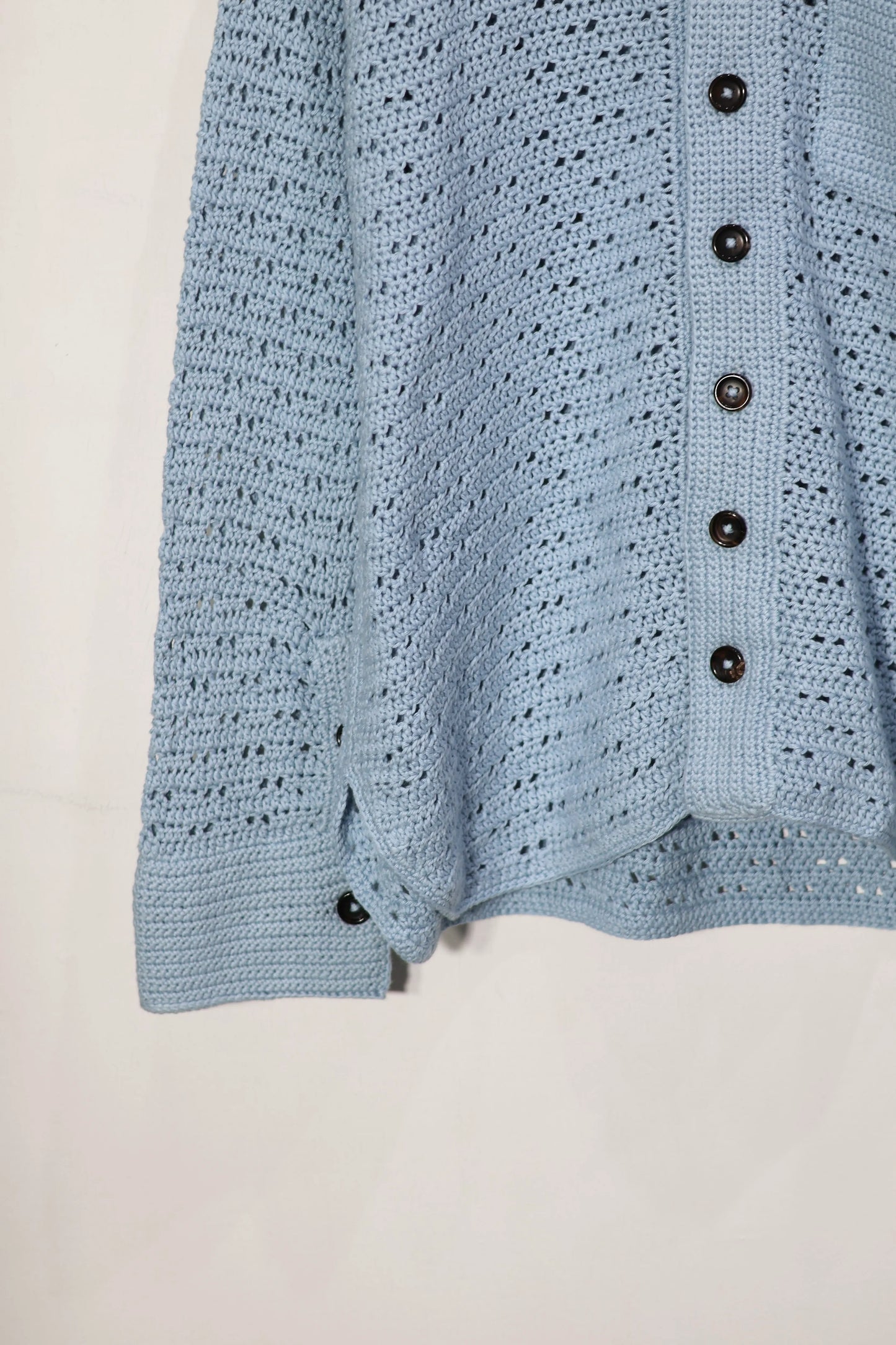 nakedgauge - HAND KNITTING MESH SHIRT - STEEL BLUE