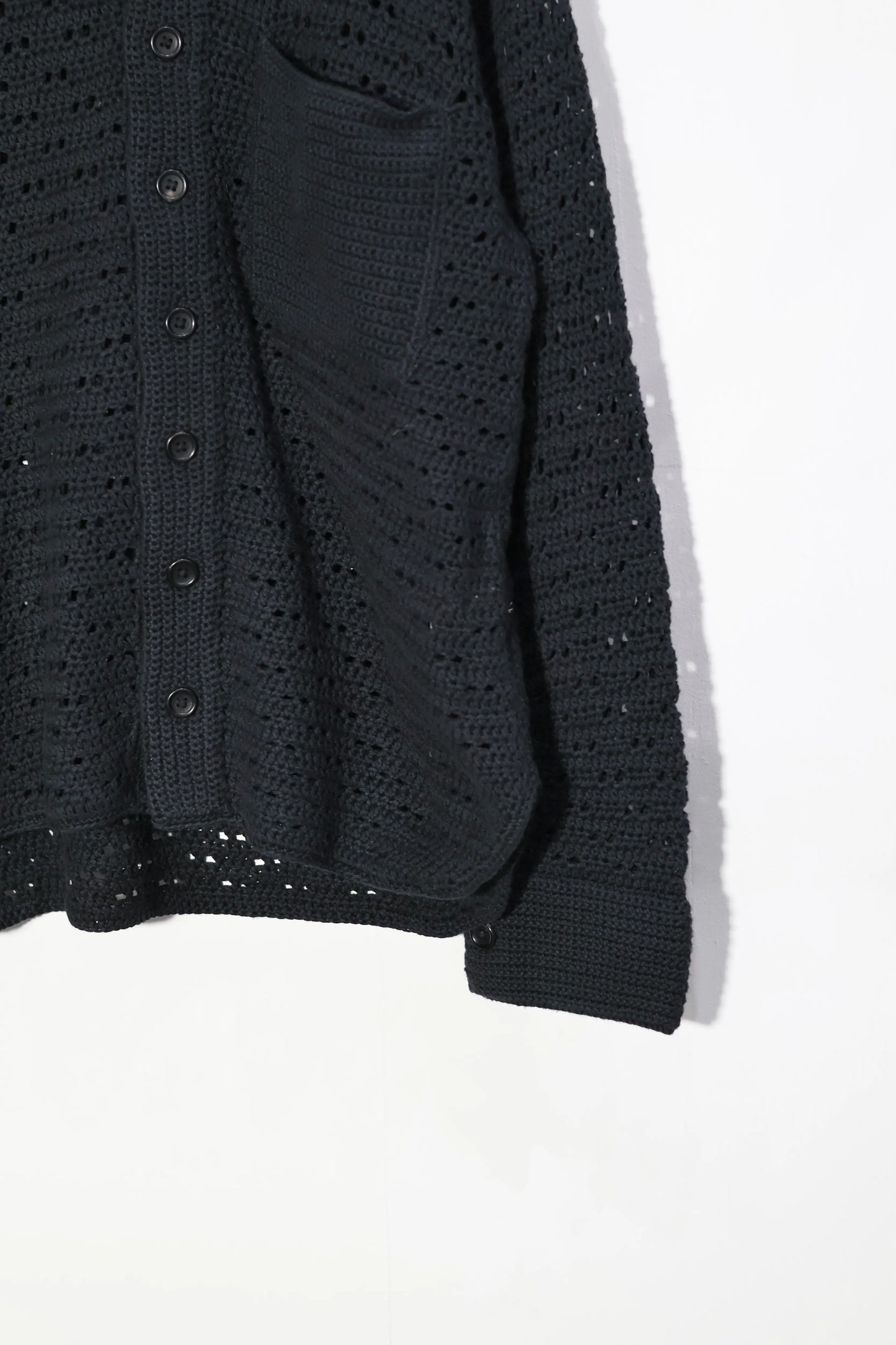 nakedgauge - HAND KNITTING MESH SHIRT - BLACK
