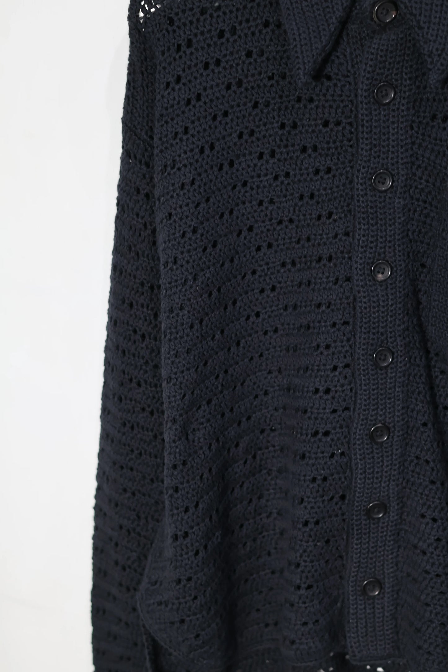nakedgauge - HAND KNITTING MESH SHIRT - BLACK