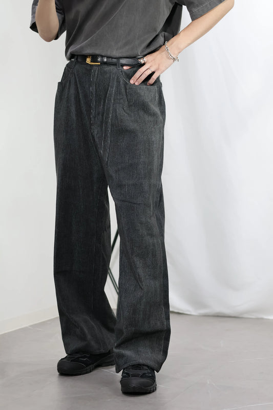 nakedgauge - SUMI CORDUROY ASHLEY PANTS - BLACK