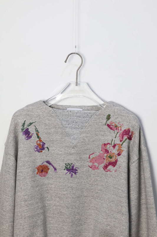 TANAKA - THE SWEATSHIRT - HEATHER GRAY(FLOWER)