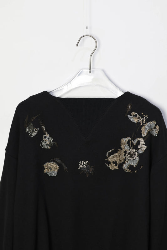 TANAKA - THE SWEATSHIRT - BLACK(FLOWER)