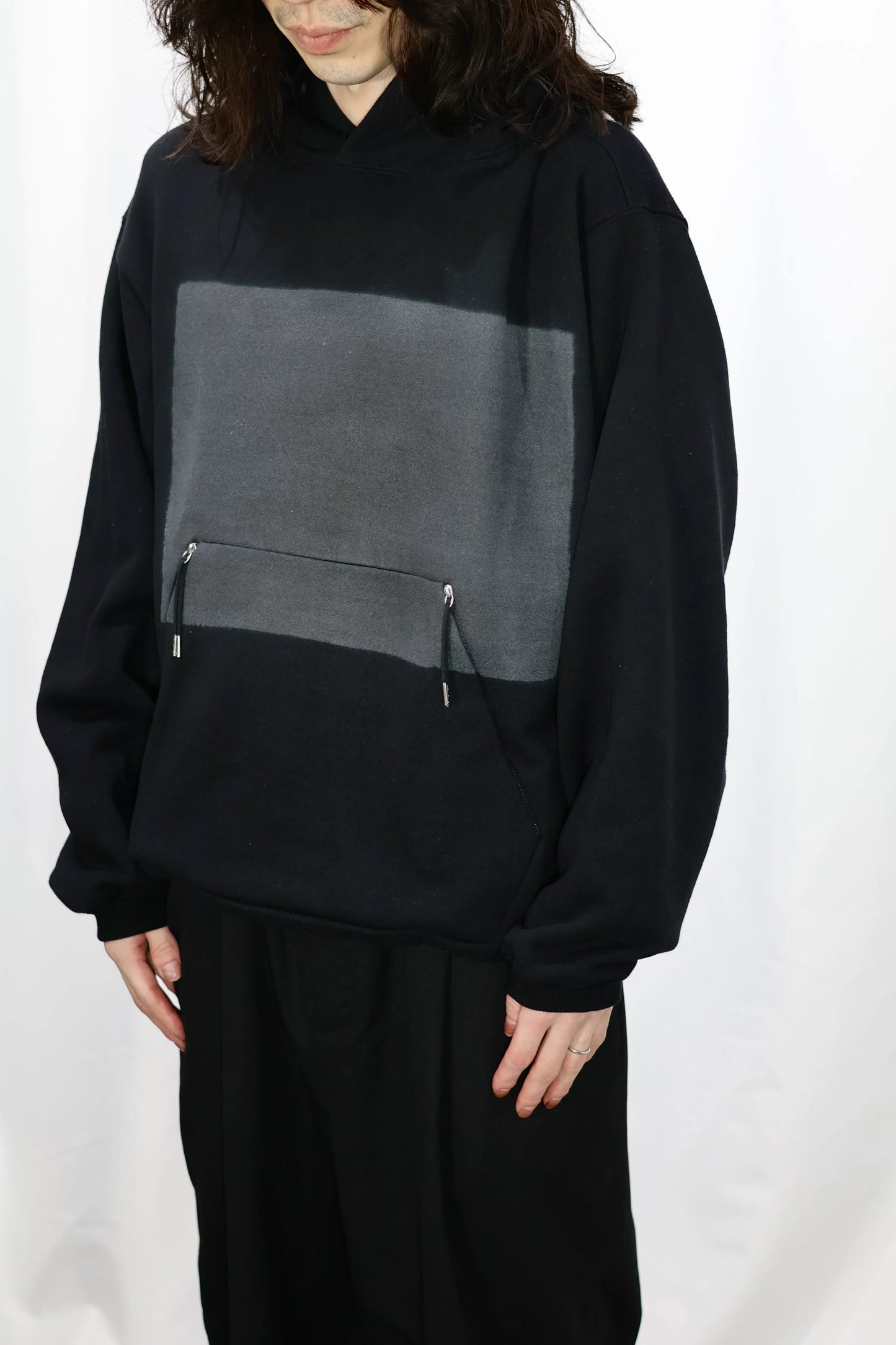 TANAKA - THE SWEAT HOODIE - BLACK(FLOWER)