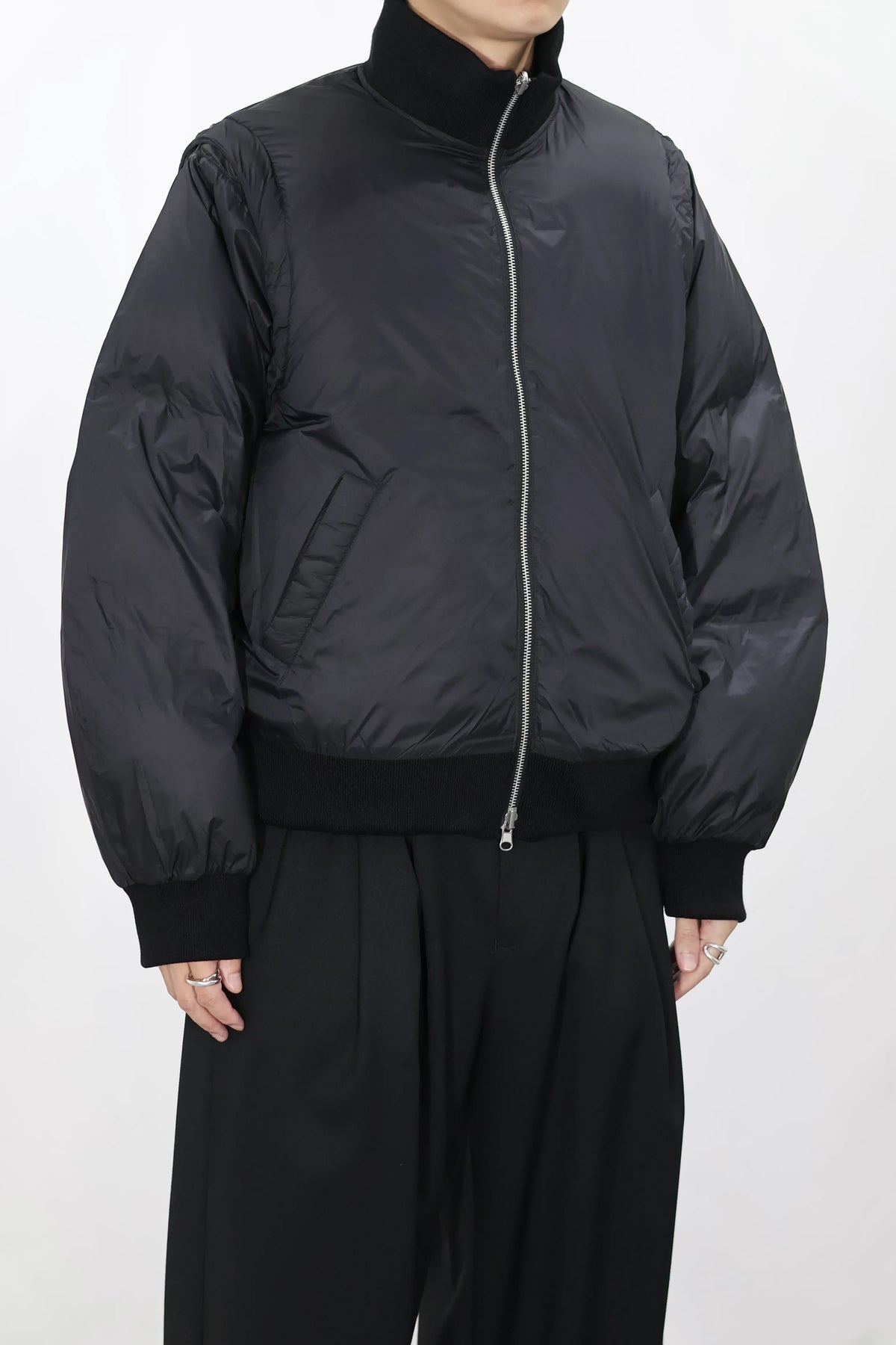 08sircus x TAION - Down detachable bomber - BLACK