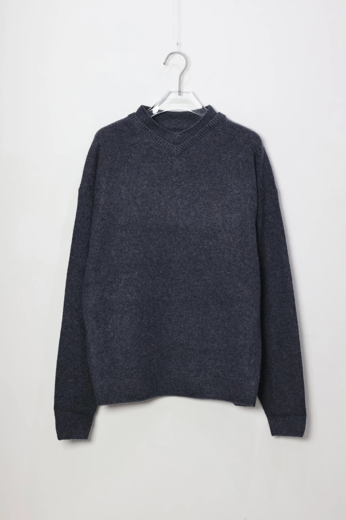 nakedgauge - COMFORT TOUCH DOUBLE COLLAR PULLOVER - CHARCOAL GRAY