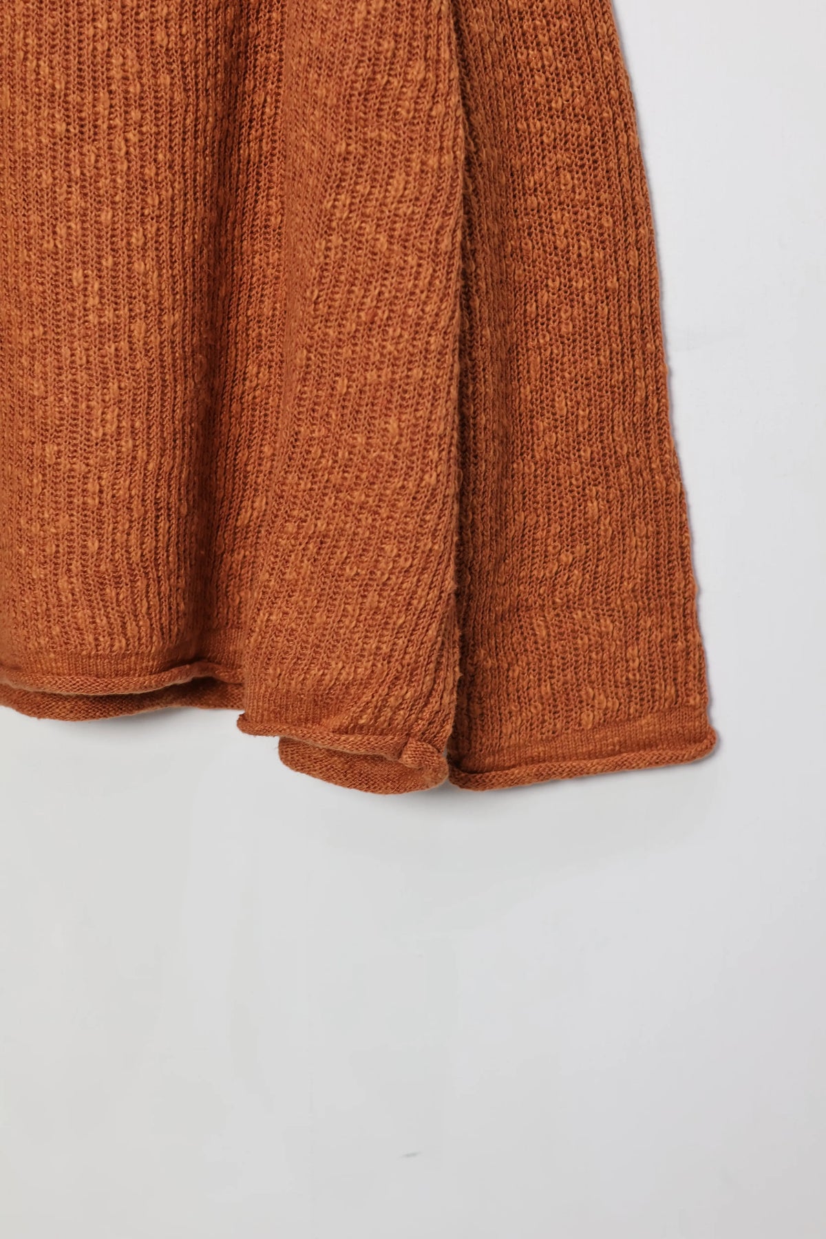 nakedgauge - COTTON LINEN LOOSE FIT SWEATER - BROWN