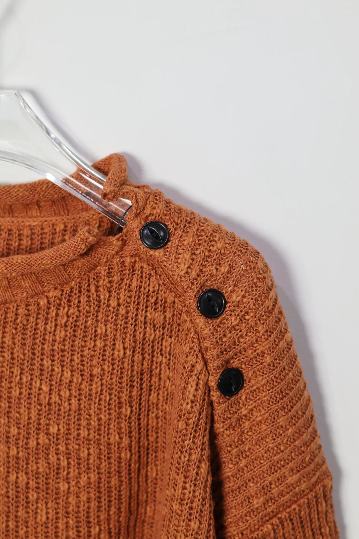 nakedgauge - COTTON LINEN LOOSE FIT SWEATER - BROWN