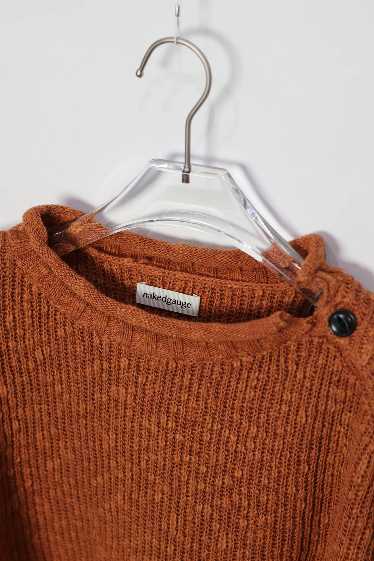nakedgauge - COTTON LINEN LOOSE FIT SWEATER - BROWN
