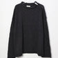 nakedgauge - COTTON LINEN LOOSE FIT SWEATER - CHARCOAL GRAY