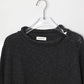 nakedgauge - COTTON LINEN LOOSE FIT SWEATER - CHARCOAL GRAY