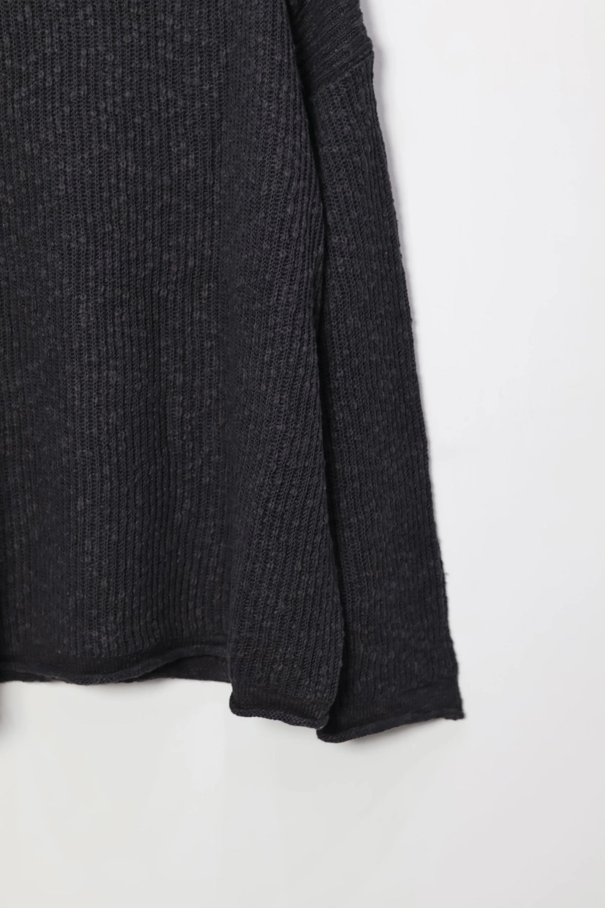 nakedgauge - COTTON LINEN LOOSE FIT SWEATER - CHARCOAL GRAY