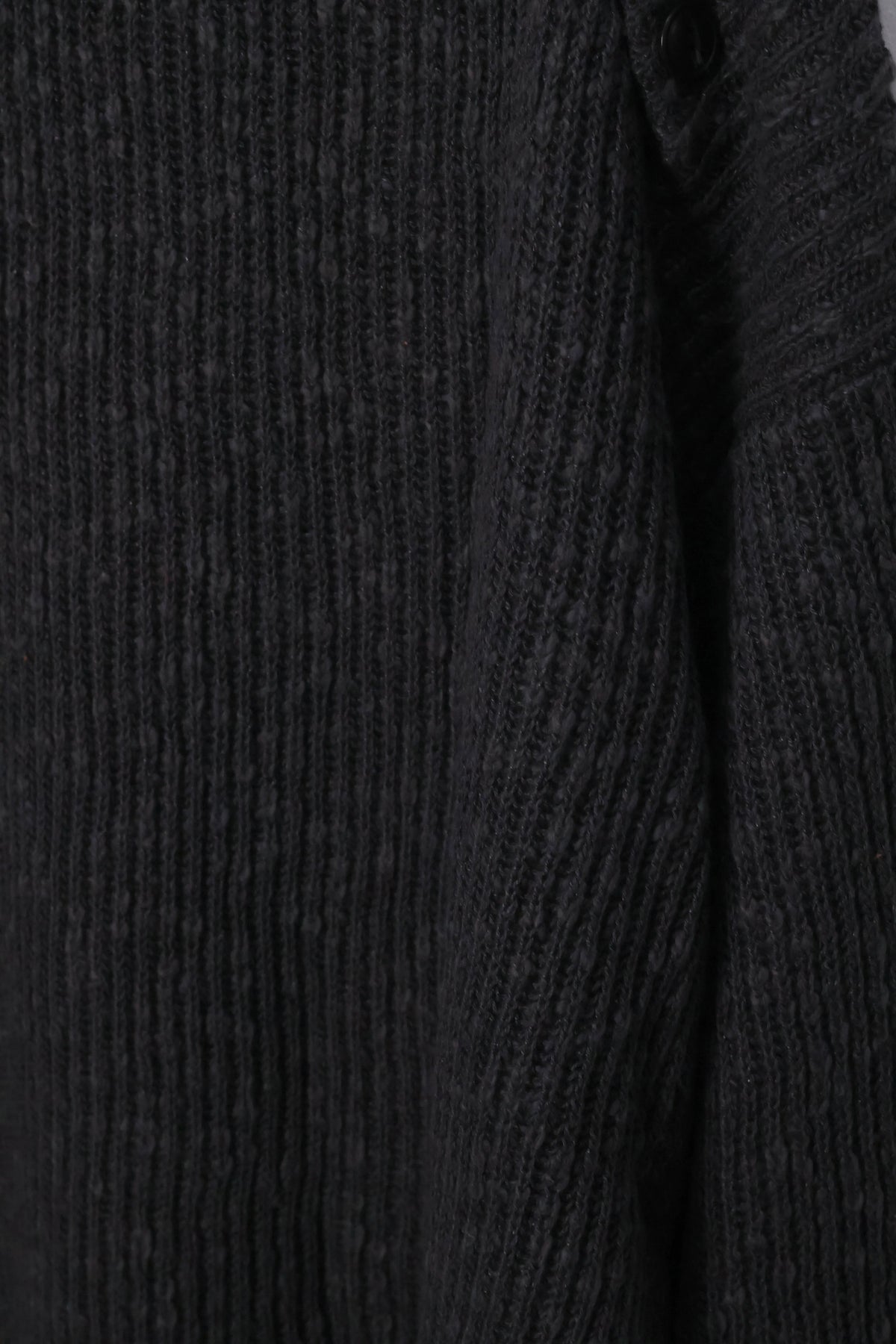 nakedgauge - COTTON LINEN LOOSE FIT SWEATER - CHARCOAL GRAY