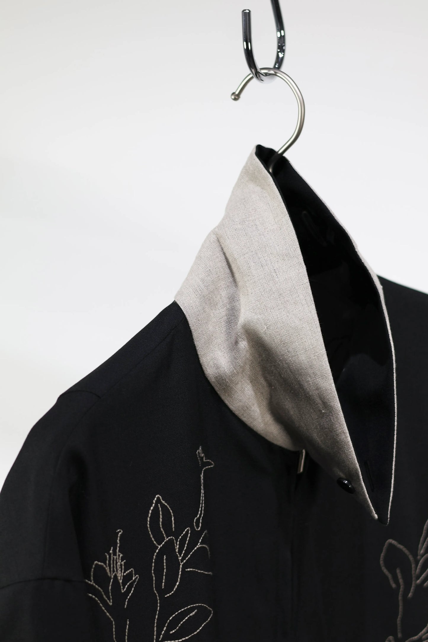 TANAKA - REVERSIBLE JACKET - BLACK/LINEN(EMBROIDERY)