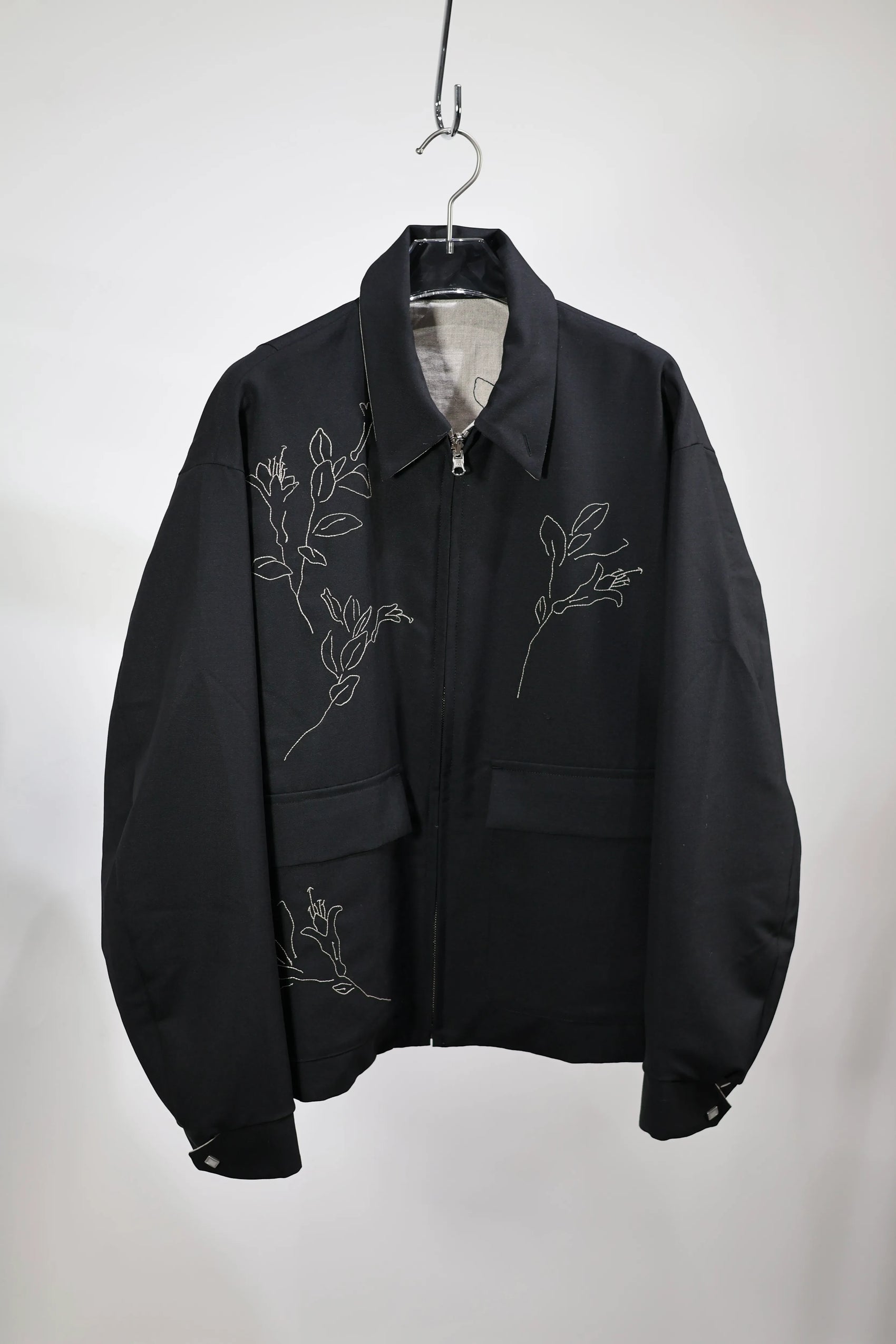 TANAKA - REVERSIBLE JACKET - BLACK/LINEN(EMBROIDERY)