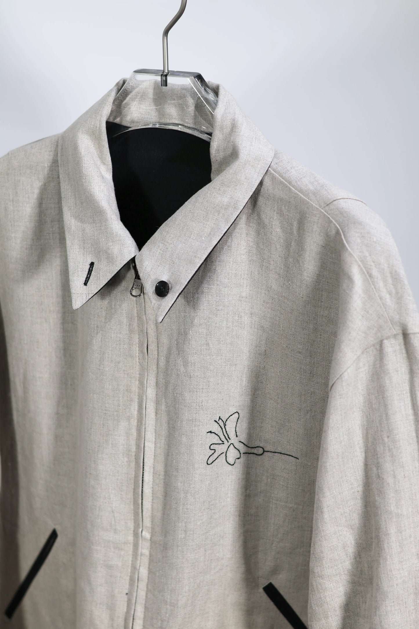 TANAKA - REVERSIBLE JACKET - BLACK/LINEN(EMBROIDERY)