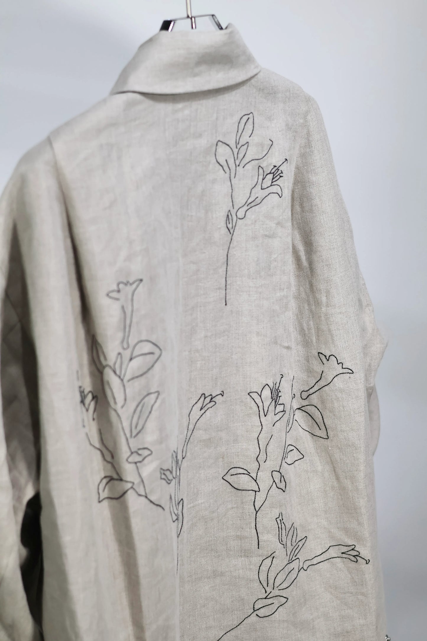 TANAKA - REVERSIBLE JACKET - BLACK/LINEN(EMBROIDERY)