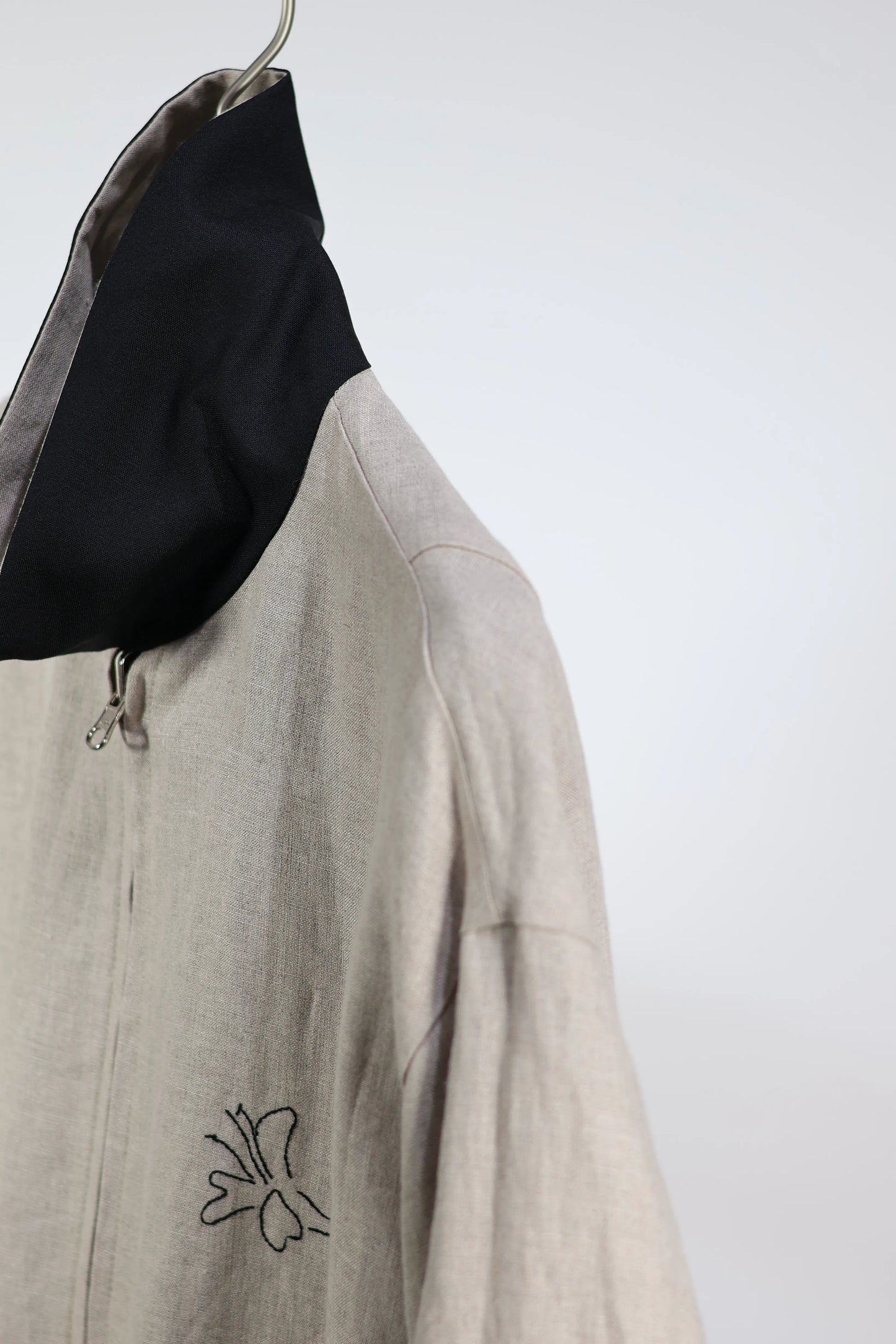 TANAKA - REVERSIBLE JACKET - BLACK/LINEN(EMBROIDERY)