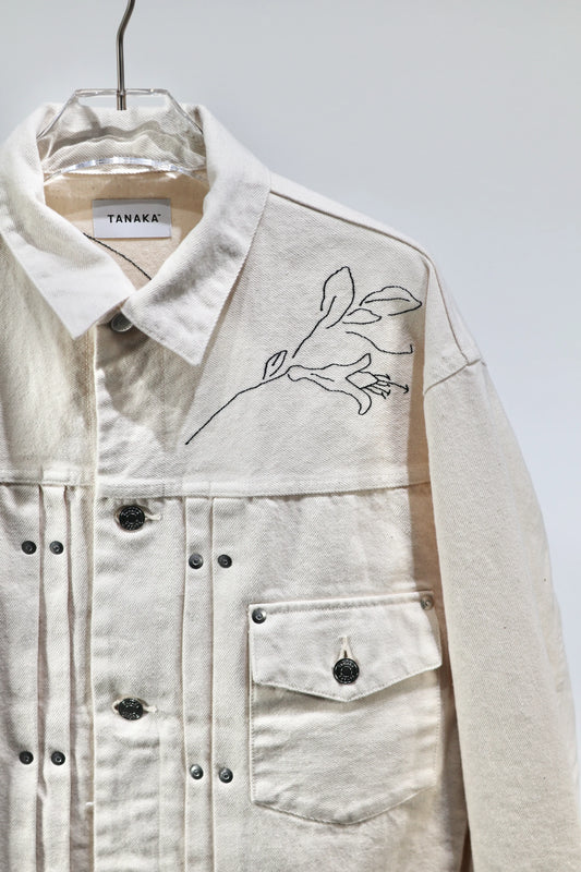 TANAKA - THE JEAN JACKET - WHITE(EMBROIDERY)