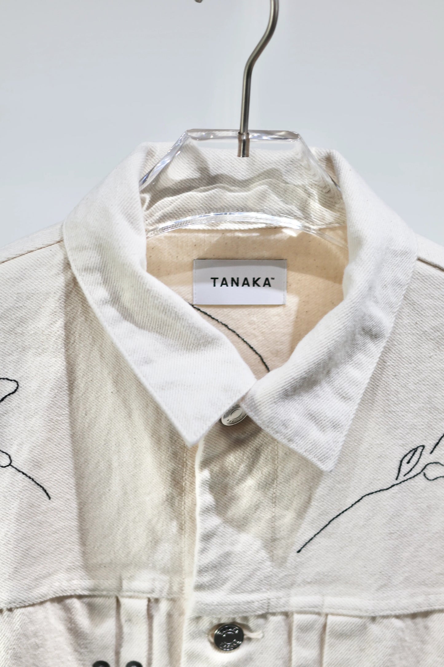 TANAKA - THE JEAN JACKET - WHITE(EMBROIDERY)