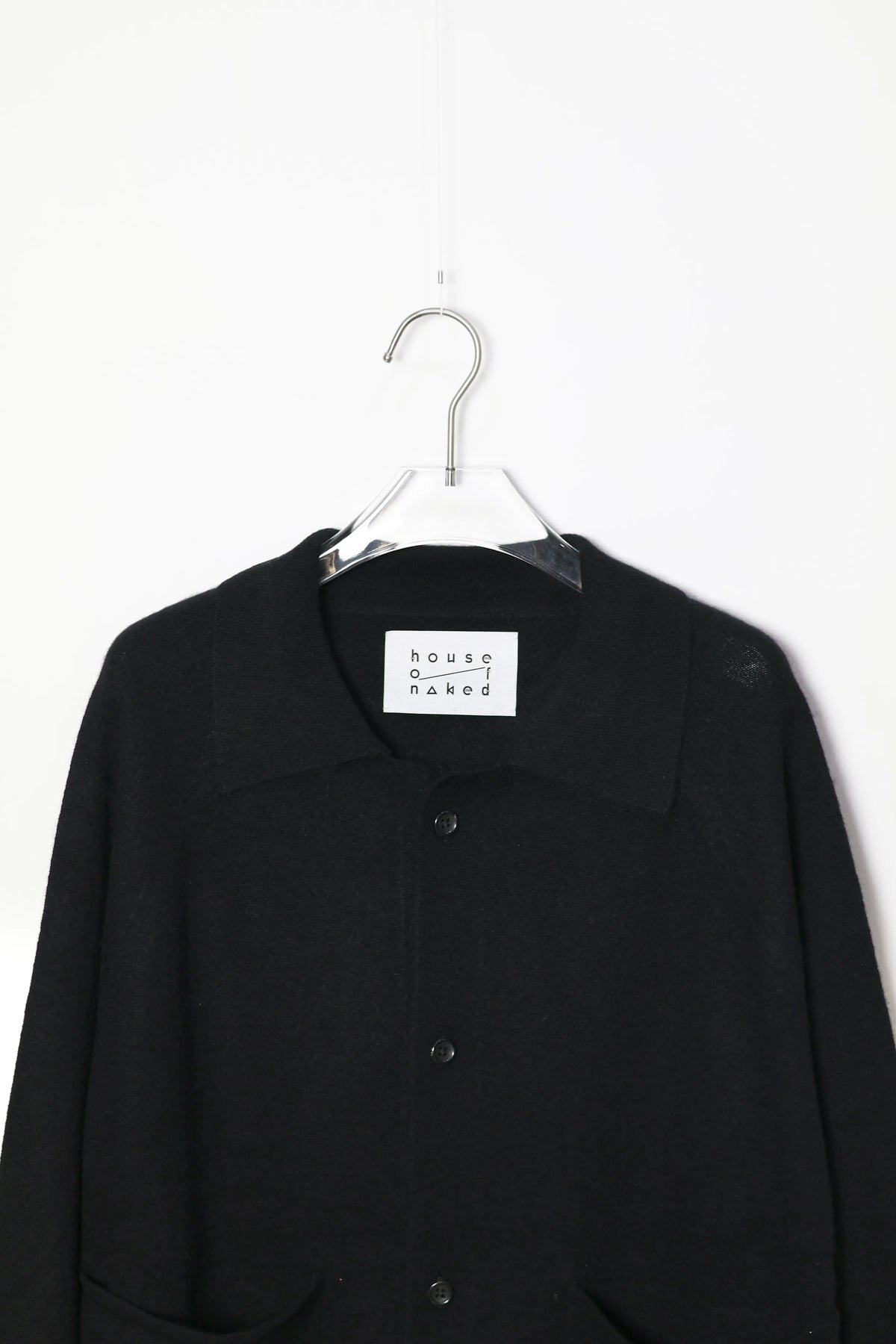 house of naked - INNER MONGORIAN CASHMERE CARDIGAN Ⅱ - BLACK
