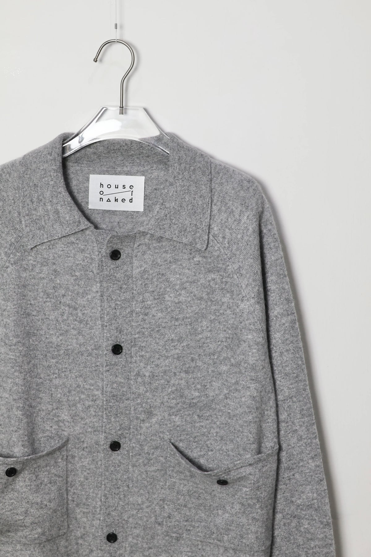 house of naked - INNER MONGORIAN CASHMERE CARDIGAN Ⅱ - LIGHT GRAY