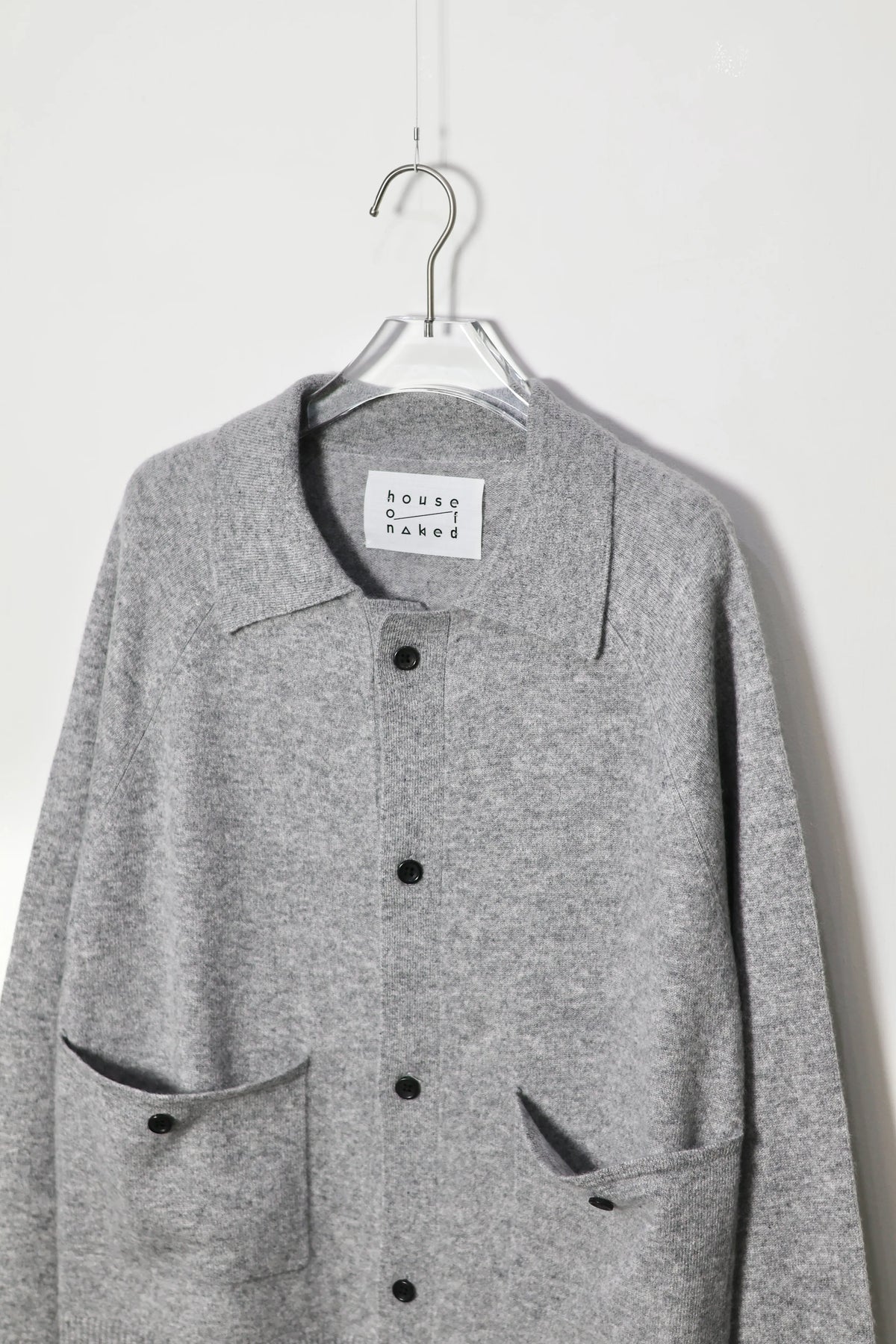 house of naked - INNER MONGORIAN CASHMERE CARDIGAN Ⅱ - LIGHT GRAY