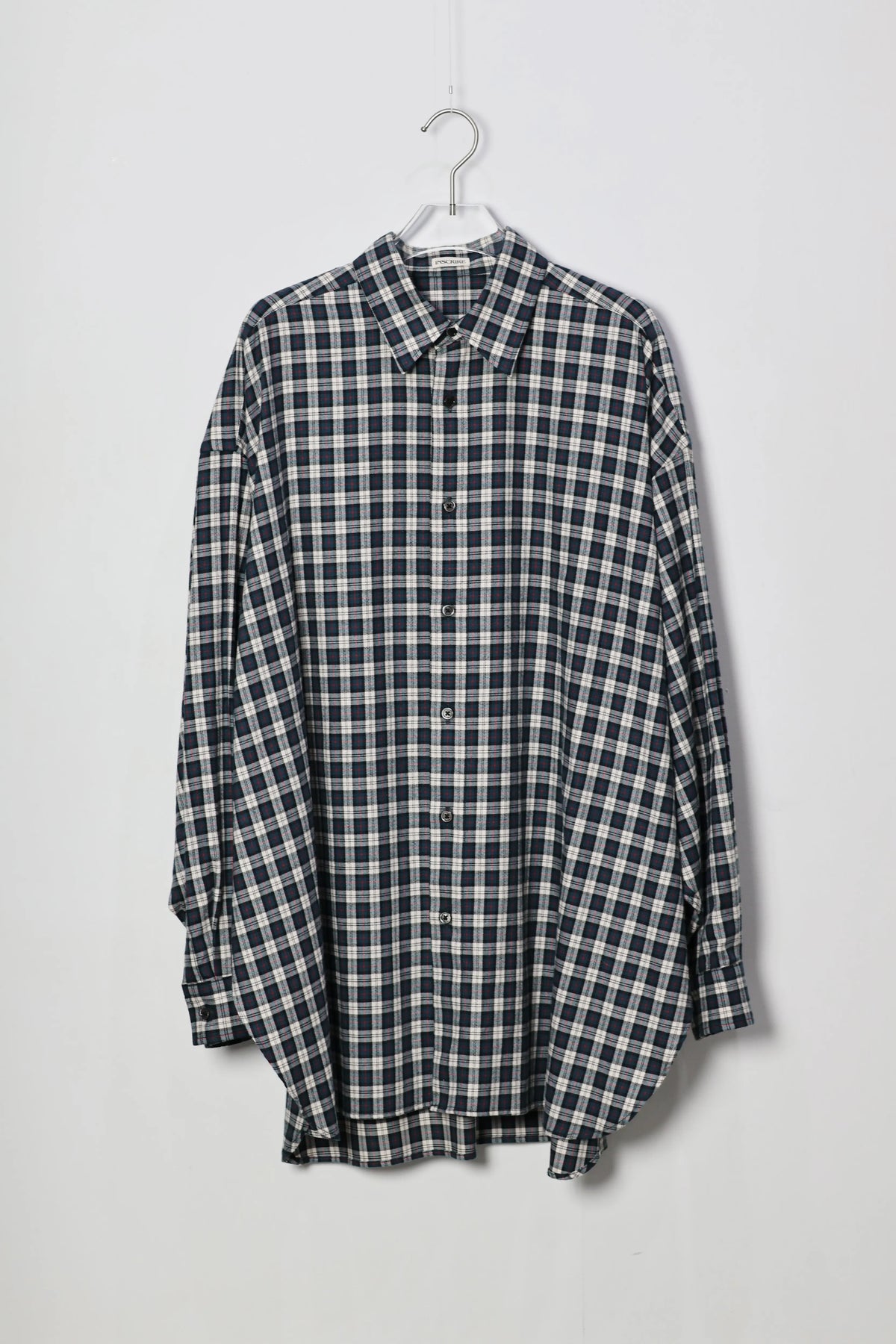 INSCRIRE - Check Wrap Shirt - BLUE GREEN × WHITE