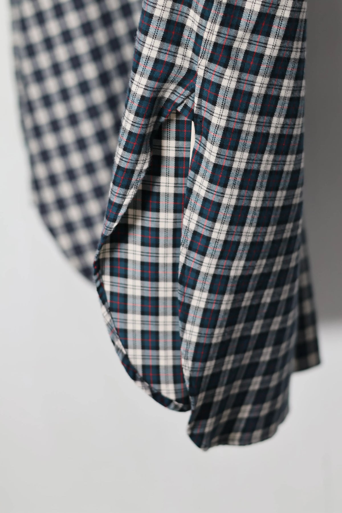 INSCRIRE - Check Wrap Shirt - BLUE GREEN × WHITE